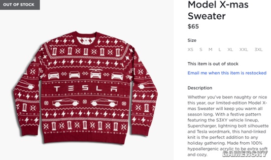 特斯拉推出“圣诞节毛衣” 约473元、一分钟售罄