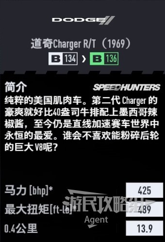 《极品飞车22不羁》车辆图鉴大全_道奇 Charger R/T 1969 - 第3张