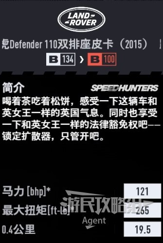 《極速快感22不羈》車輛圖鑑大全_路虎 Defender 110 雙排座皮卡 2015 - 第3張