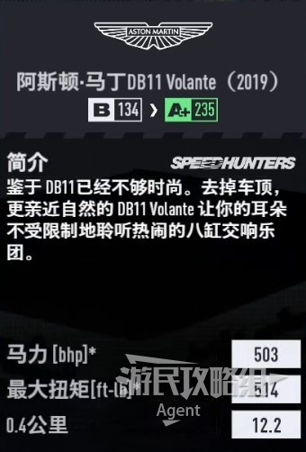 《极品飞车22不羁》车辆图鉴大全_阿斯顿·马丁 DB11 Volante 2019 - 第3张