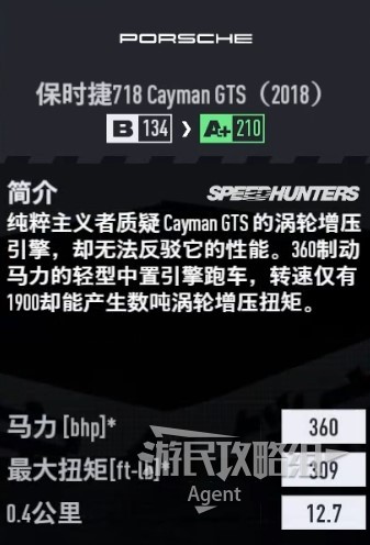 《極速快感22不羈》車輛圖鑑大全_保時捷 718 Cayman GTS 2018 - 第3張