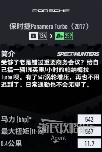 《极品飞车22不羁》车辆图鉴大全_保时捷 Panamera Turbo 2017 - 第3张