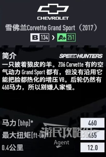 《极品飞车22不羁》车辆图鉴大全_雪佛兰 Corvette Grand Sport 2017 - 第3张