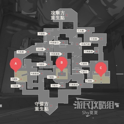 《无畏契约（Valorant）》全地图点位一览及穿点教程 地图穿点技巧指南_遗落境地（隐世修所） - 第1张