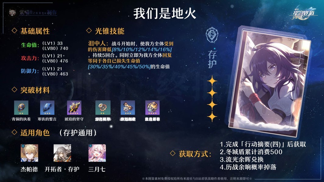 《崩壞星穹鐵道》全四星光錐適用角色推薦 全四星光錐效果介紹與所需突破材料一覽_存護命途 - 第4張