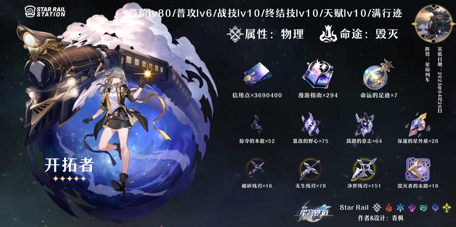 《崩壞星穹鐵道》全角色培養材料與數量整理 各材料掉落出處一覽_毀滅命途角色 - 第3張