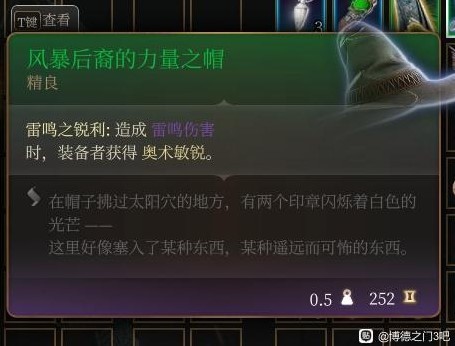 《博德之门3》第二章强力装备收集攻略_雷束披风与风暴后裔的力量之帽