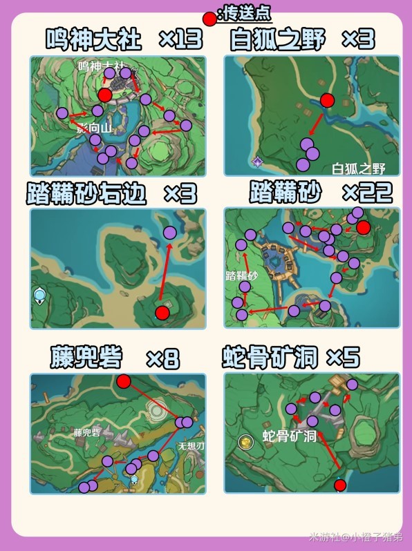 《原神》4.2久岐忍一图流与鸣草收集路线 - 第6张