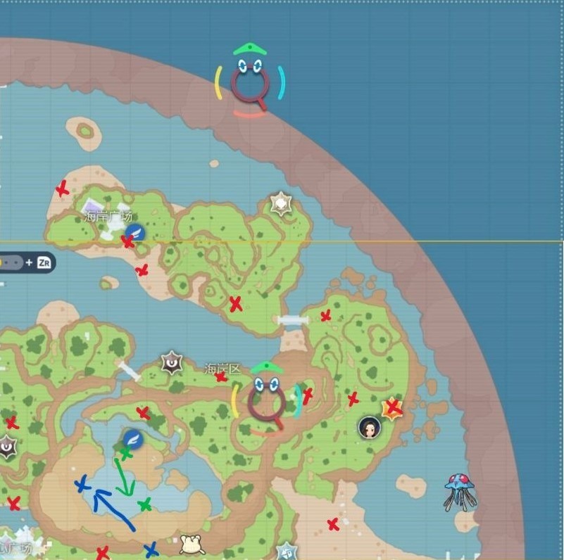 《宝可梦朱紫》蓝之圆盘DLC海岸区16个NPC位置标注 - 第1张
