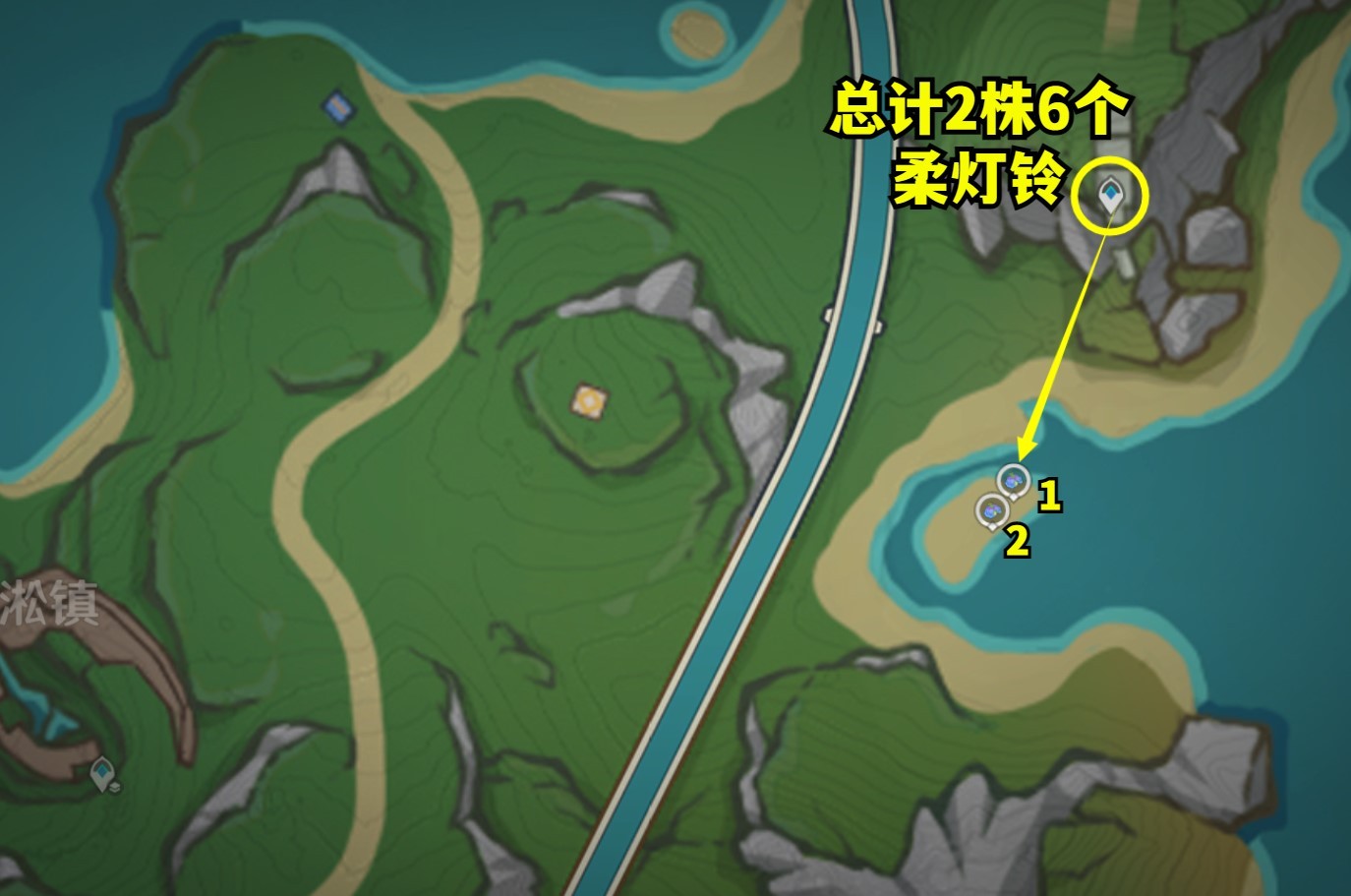 《原神》4.3夏沃蕾突破材料柔灯铃采集路线_路线4 - 第2张