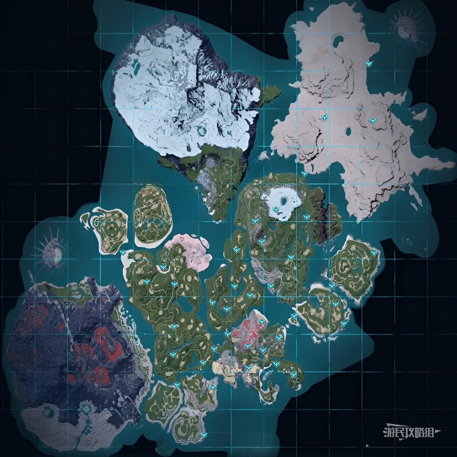 《幻獸帕魯》全傳送點位置地圖 巨鷲之像位置地圖 - 第1張