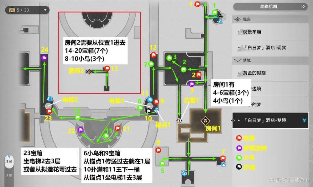 《崩坏星穹铁道》白日梦酒店宝箱折纸小鸟全收集攻略 白日梦酒店宝箱折纸小鸟位置在哪 - 第1张