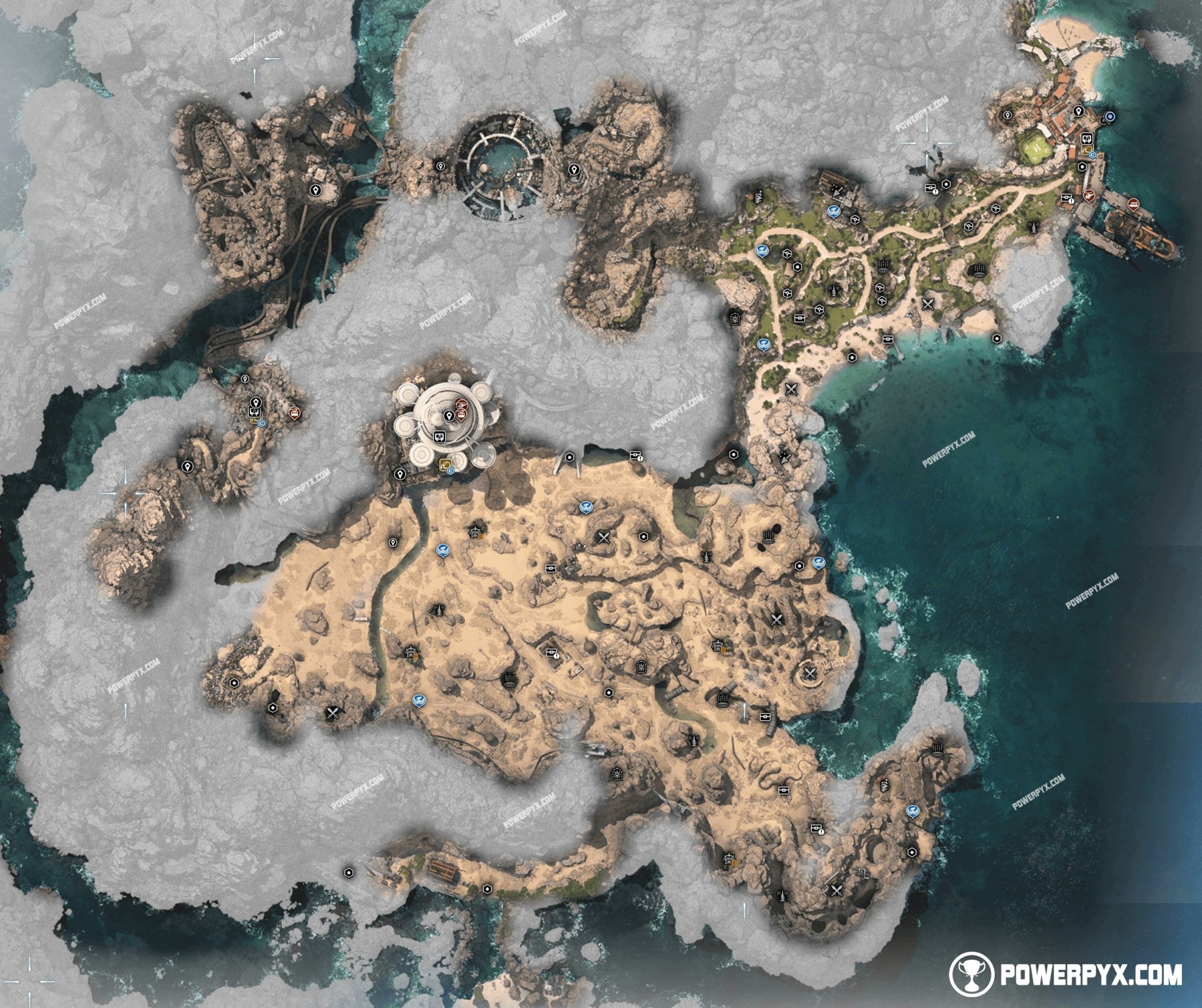 《最終幻想7重生》高清大地圖一覽 全區域世界報告+傳送點位地圖_科雷陸 - 第1張
