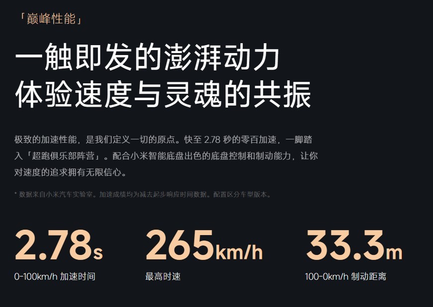 小米汽车SU7最高时速是多少