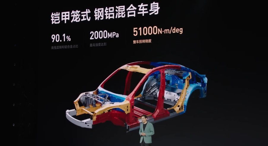 小米汽车SU7安全性能介绍 采用铠甲笼式钢铝混合车身 - 第1张