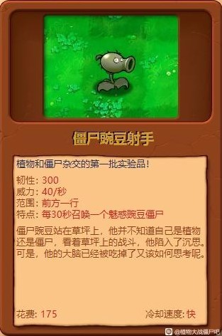 《植物大战僵尸杂交版》全植物综合评分_僵尸豌豆射手 - 第1张