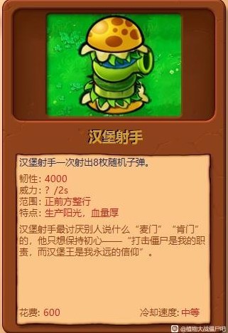 《植物大战僵尸杂交版》全植物综合评分_汉堡射手