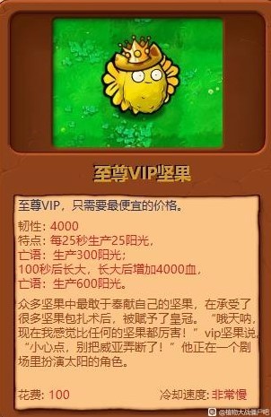 《植物大战僵尸杂交版》全植物综合评分_至尊VIP坚果 - 第1张