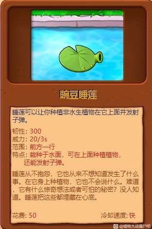 《植物大戰殭屍雜交版》全植物綜合評分_豌豆睡蓮 - 第1張