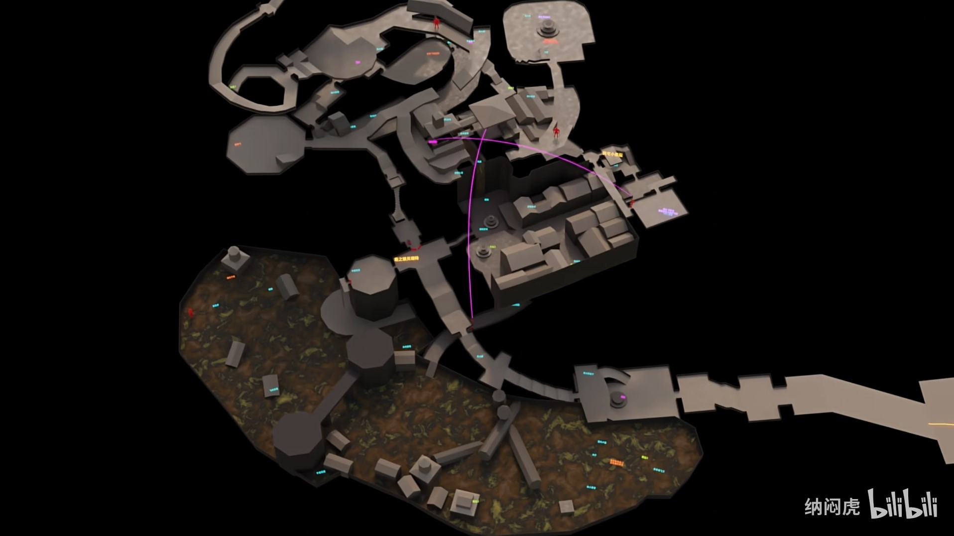 《艾爾登法環》黃金樹之影DLC塔之鎮貝瑞特3D地圖路線導航 塔之鎮貝瑞特3D地圖分享
