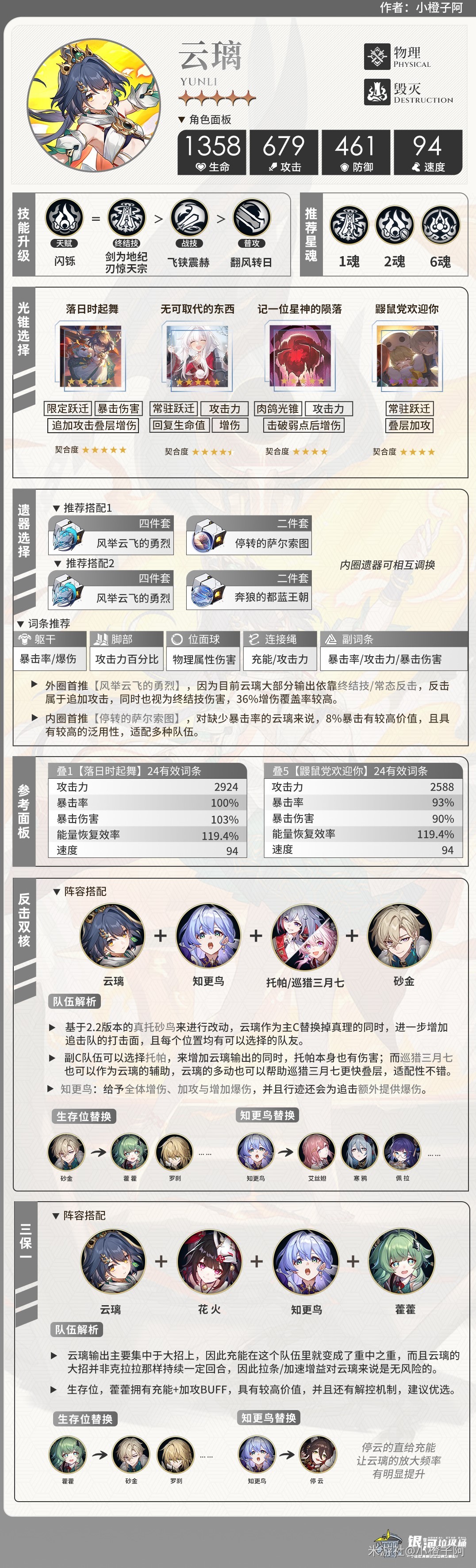 《崩坏星穹铁道》2.4云璃全方位养成攻略 云璃技能解析与出装配队推荐_简易一图流 - 第2张