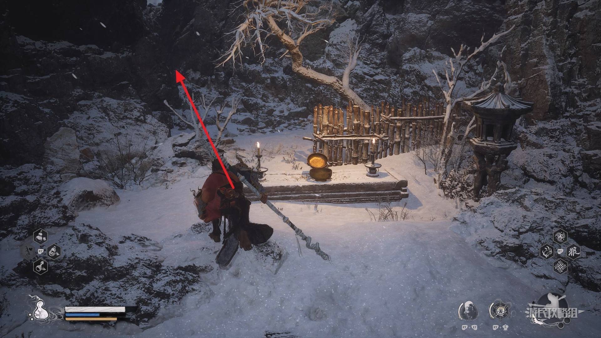 《黑神话悟空》全打坐蒲团路线及地图位置攻略 蒲团位置图_第三回-小西天-浮屠界冰崖底 - 第5张