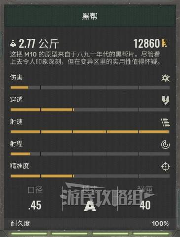 《潜行者2》武器数据图鉴 潜行者2武器属性一览_黑帮 - 第1张