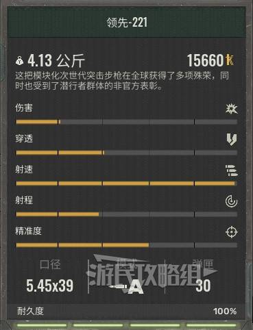 《潜行者2》武器数据图鉴 潜行者2武器属性一览_领先-221 - 第1张
