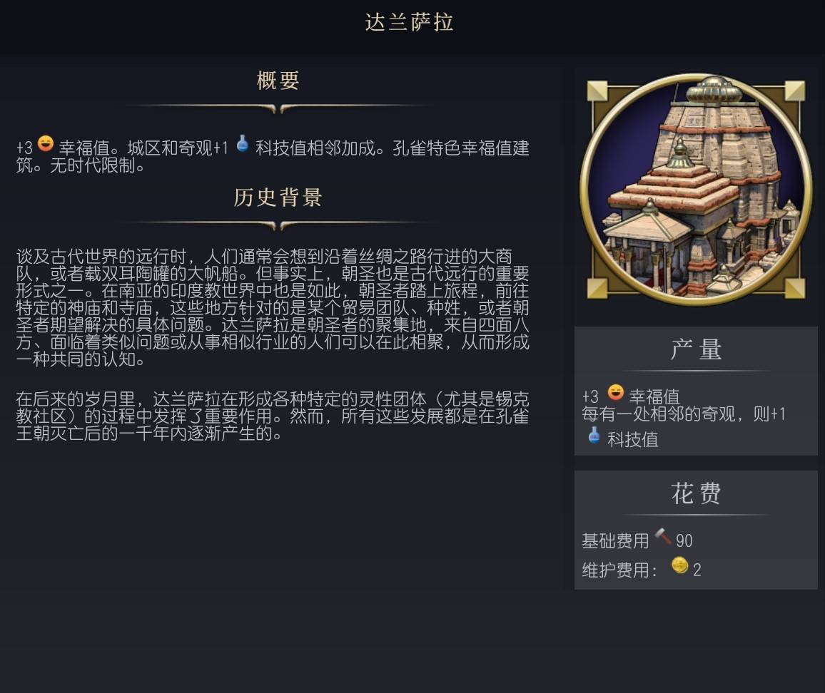 《文明7》达兰萨拉介绍 文明7达兰萨拉有什么作用 - 第1张