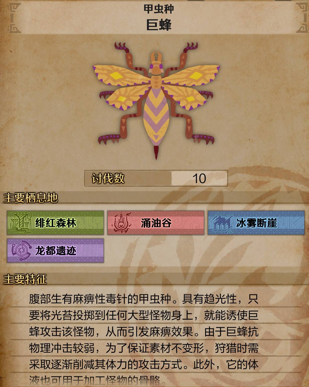 《魔物獵人荒野》巨蜂怪物介紹