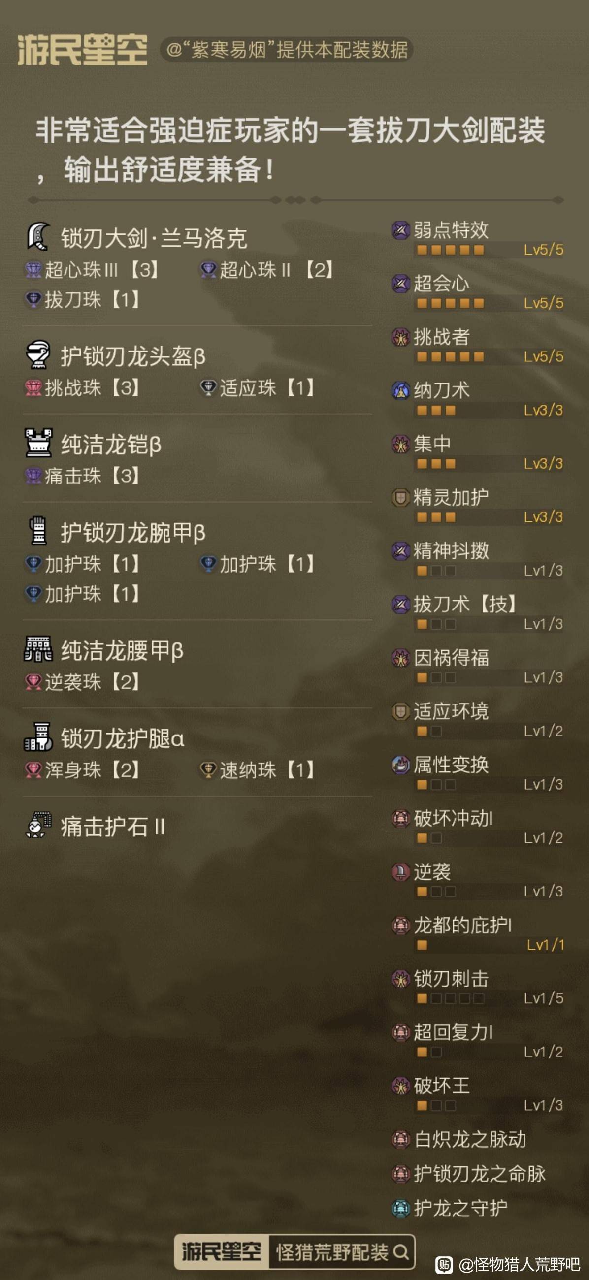 《怪物猎人荒野》1.01拔刀大剑配装分享 - 第2张