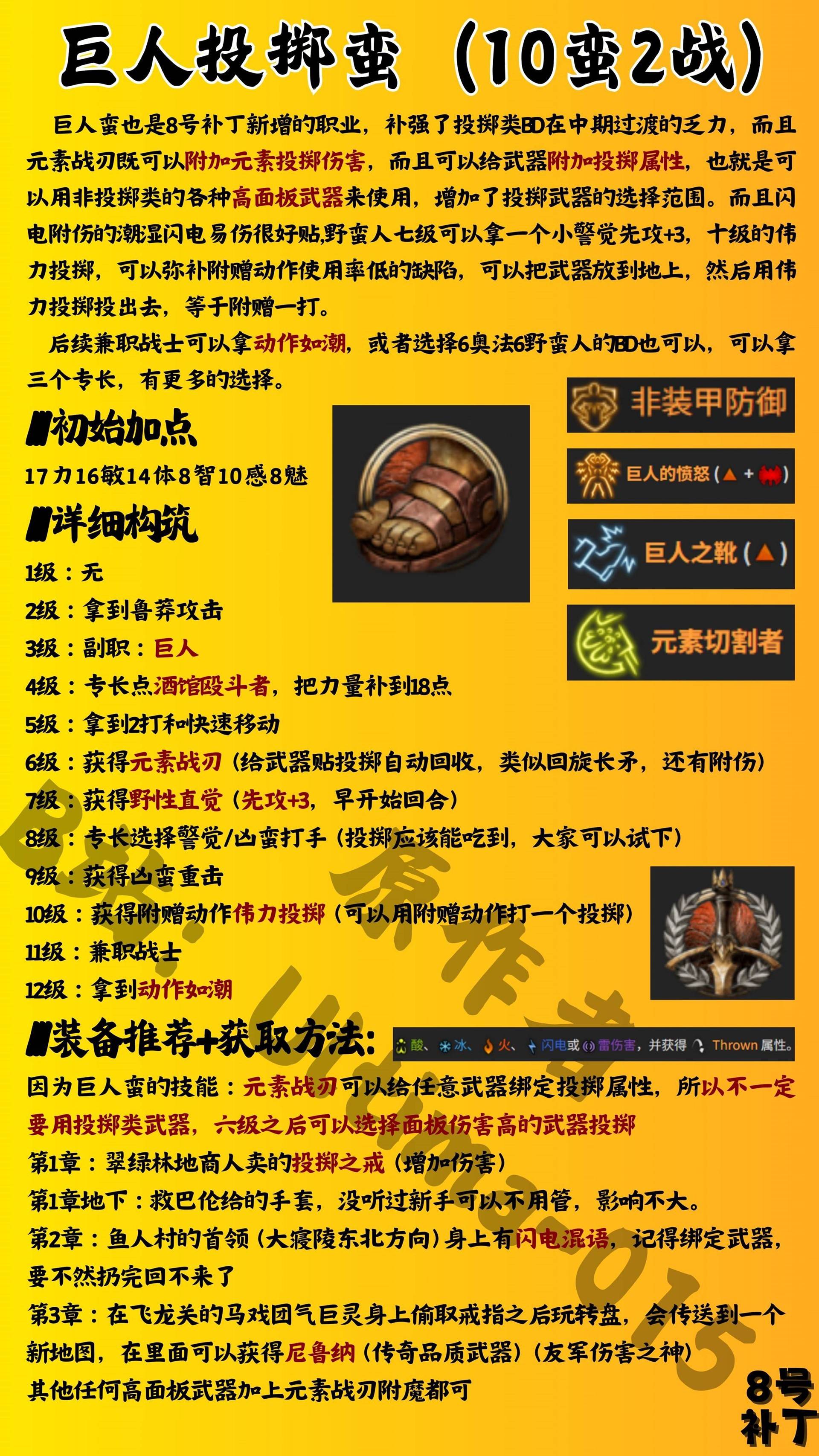 《博德之门3》巨人投掷蛮与魔射手构筑攻略