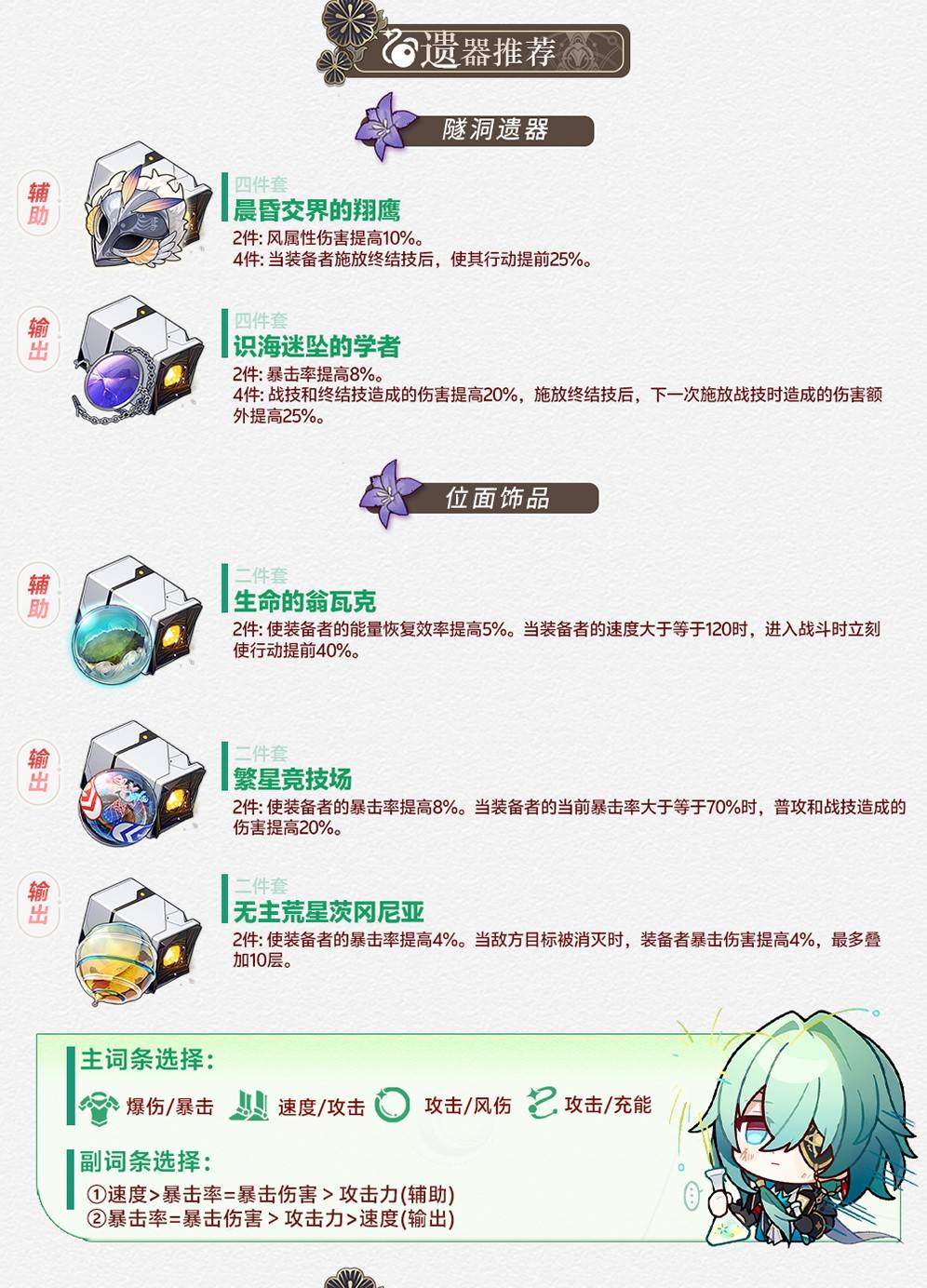 《崩坏星穹铁道》那刻夏全面培养攻略 那刻夏机制解析与出装、配队指南_遗器