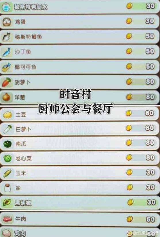 《幻想生活i》時音村商店出售物品一覽 - 第4張