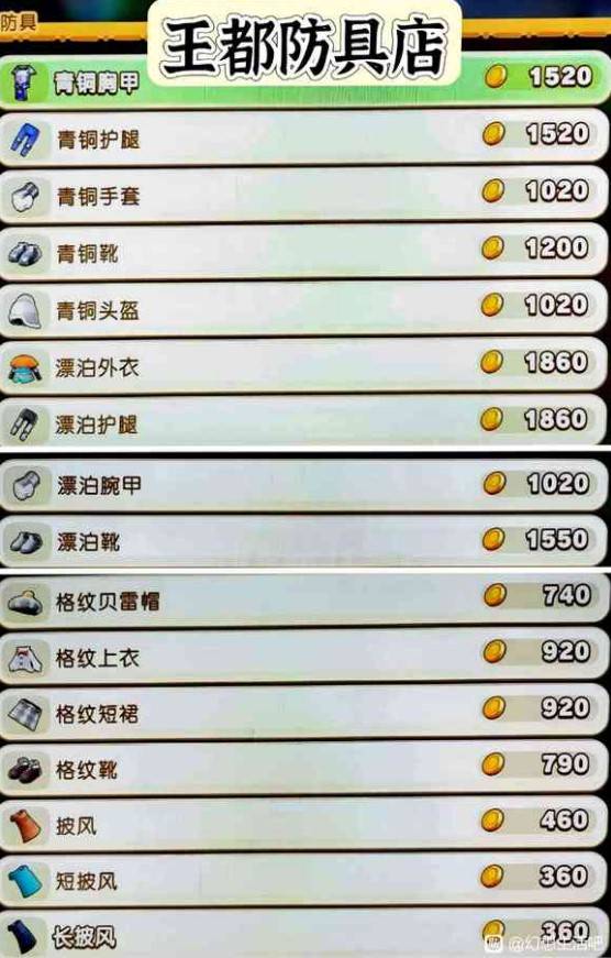 《幻想生活i》王都商店出售物品一览 - 第2张