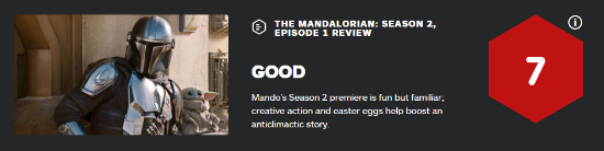 《曼达洛人》第二季首集IGN 7分：有趣但让人眼熟