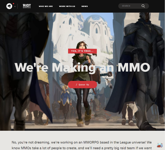 拳头官宣《英雄联盟》世界观MMO正在开发招聘页面开启