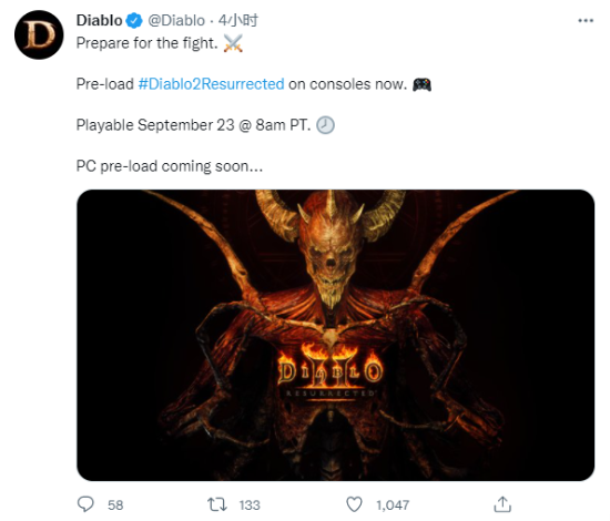 《暗黑破坏神2：重制版》主机端预载开始 23日晚11点可玩