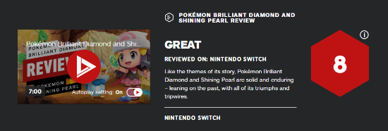《宝可梦：晶灿钻石/明亮珍珠》IGN 8分：精准的忠于原作