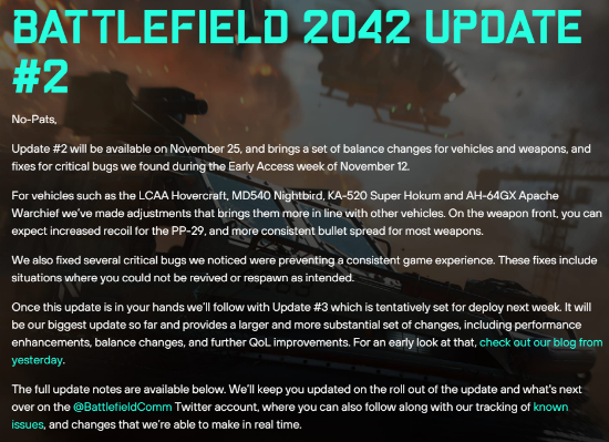 《战地2042》更新#2明日上线 泥头船等载具平衡调整
