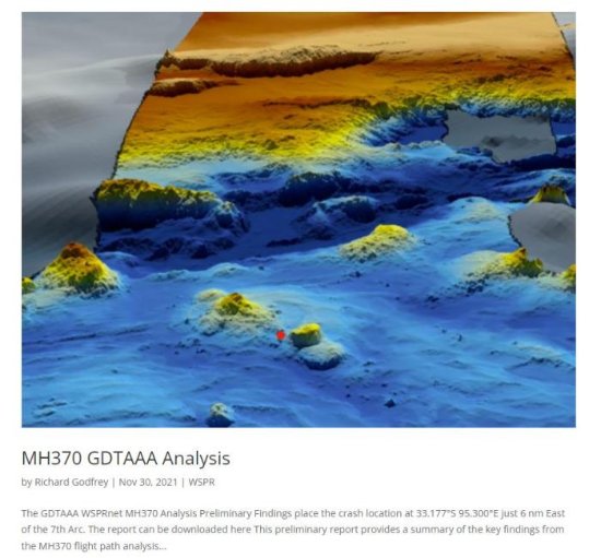 英工程师称找到马航MH370坠机位置：位于4000米深海底