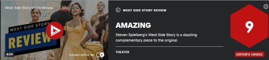 《西区故事》IGN评分9分：基于原作的优秀翻拍