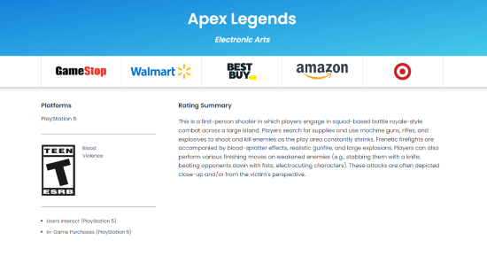 《Apex英雄》PS5版通过ESRB评级 次世代版或将公布