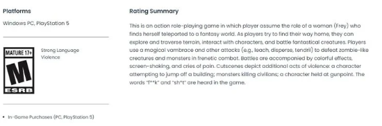 《Forspoken》ESRB评为M级：游戏含暴力和微交易