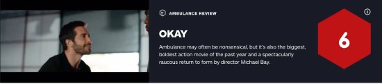 迈克尔贝《救护车》IGN6分 无脑的爆米花动作电影