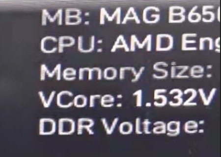 B650主板首曝：1.532V高电压运行AMD锐龙7000