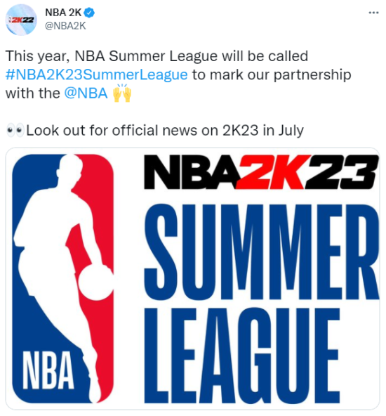 NBA2K23将冠名NBA夏季联赛 7月公布更多游戏资讯
