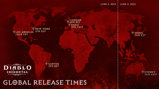 《暗黑破坏神：不朽》全球上线时间表公布 PC端预载开放