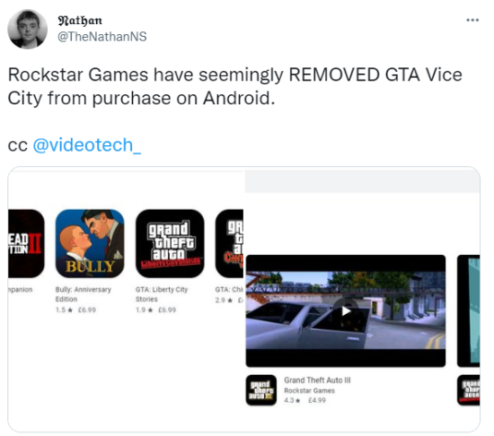 《罪恶都市》下架谷歌商城 《GTA：三部曲 终极版》移动版要来了？
