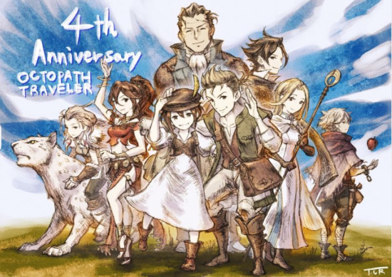 JRPG《八方旅人》发售四周年 游戏官方发布纪念贺图
